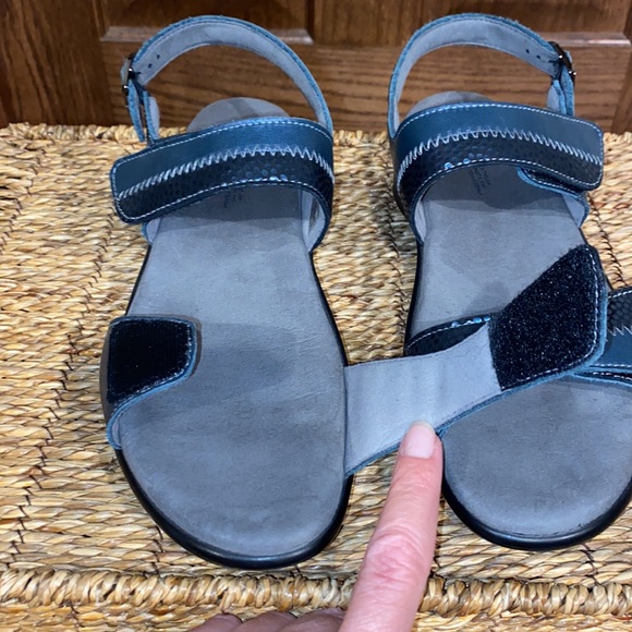 Nudu Navy SAS Leather Women’s Sandal Size 8.5 Narrow - Picture 15 of 16